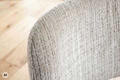 Design Stuhl BELLANO creme beige Chenille Cremona Metallgestell Eiche