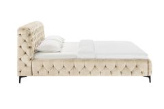 Design Bett MODERN BAROCK 180x200cm champagner Samt Chesterfield Doppelbett