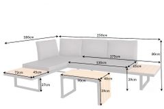 Wetterfestes Gartenmöbel Set IBIZA MODULAR LOUNGE 250cm champagner greige Aluminium