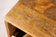 Massivholz Weinregal CUBUS 40cm Mango handmade Beistelltisch