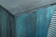 Handgearbeitetes Sideboard GOLDEN SUNSET 180cm türkis gold Mangoholz Metallbeine