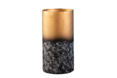 Dekorative Vase ABSTRACT 30cm gold Metall Patina handmade