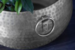 Handgefertigte Schalen 2er Set ORIENT silber Blumentopf im Hammerschlagdesign