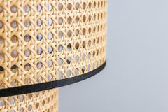 Boho Hängelampe VIENNA 45cm natur schwarz Wiener Geflecht Leuchte