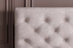 Design Boxbett PARIS 160x200cm champagner beige Samt mit Stauraum und Lattenrost