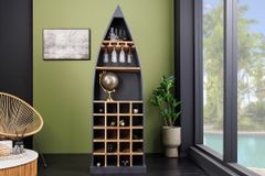 Massivholz Weinregal SEVEN SEAS 180cm anthrazit natur Mango Flaschenregal