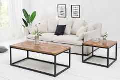 Massiver Couchtisch INFINITY HOME 100cm Mangoholz Industrial Design