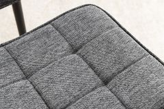 Moderner Hocker SCANDINAVIA grau Strukturstoff Metallbeine Fußhocker