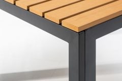 Outdoor Gartentisch ORLANDO LOUNGE 60cm anthrazit natur Aluminium wetterfest