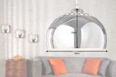 Designer Hängelampe CHROME BALL 32cm chrom Pendelleuchte Modern Design