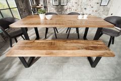 Design Sitzbank IRON CRAFT 170cm Mangoholz Eisen Industrial Design