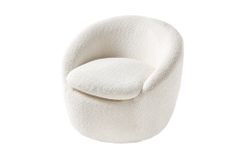 Drehbarer Design Sessel ALPINE beige Bouclé 360° mit Armlehnen
