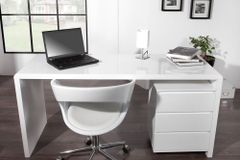 Design Schreibtisch FAST TRADE 160cm weiß Hochglanz Computertisch
