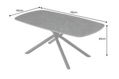 Design Couchtisch OSAKA 110cm anthrazit Keramik schwarz Metall mit Sterngestell