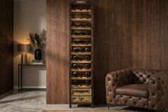 Authentisches Weinregal BODEGA 190cm natur Pinienholz Flaschenregal Schubladen
