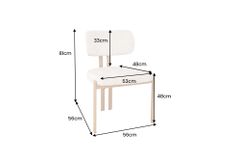 Design Stuhl BELLANO creme beige Chenille Cremona Metallgestell Eiche