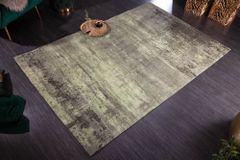 Vintage Teppich MODERN ART 240x160cm grün verwaschen Used Look