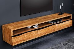 Hängendes TV-Lowboard MAMMUT 160cm braun Akazie honey finish Massivholz Baumkante
