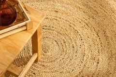 Runder Teppich PURE NATURE 150cm Jute handgewebt Flachgewebe