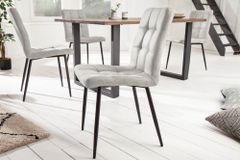Retro Design Stuhl MODENA stone grau mit Ziersteppung