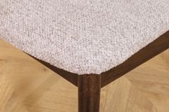 Design Stuhl VALHALLA WOOD braun Eiche smoke Walnuss Massivholz beige Strukturstoff