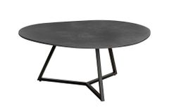 Design Couchtisch MARVELOUS 90cm anthrazit Marmor Keramik schwarzes Metall