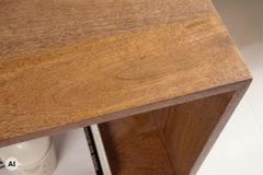 Massiver Beistelltisch MAKASSAR 45cm braun Mangoholz honey finish Nachttisch Regal