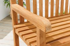 Outdoor Gartenbank EMPIRE TEAK 120cm natur Massivholz