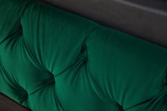 Design Boxbett PARIS 180x200cm dunkelgrün Samt Chesterfield Doppelbett