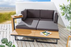 Wetterfestes Gartenmöbel Set IBIZA MODULAR LOUNGE 250cm anthrazit Aluminium inkl. Sitzpolster