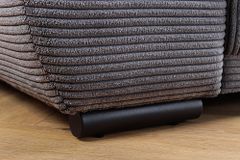 Modernes XXL Sofa ELEGANCIA 285cm anthrazit Cord inklusive Kissen Bigsofa
