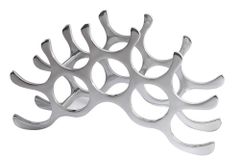 Modernes Weinregal FLAME 48cm silber für 10 Flaschen Flaschenhalter