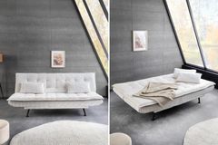 Modernes Schlafsofa JAZZ 190cm beige Cord 3-Sitzer Couch