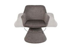 Drehbarer Stuhl AMBIENTO grau Vogue Velours Samt 180° mit Auto-Return Polsterstuhl