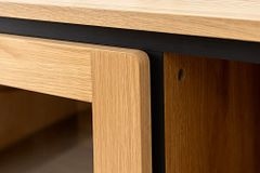 Modernes Highboard ATELIER 140cm natur Eiche schwarz Metall sechs Fächer