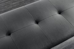 Design Sitzbank BOUTIQUE 100cm dunkelgrau Samt schwarze Metallbeine