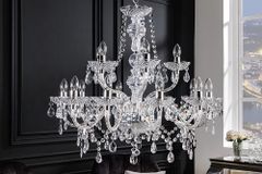 Design Kronleuchter CRYSTAL XL 80cm klar Acryl 15-armig Lüster