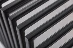 Massivholz Couchtisch ARCHITECTURE 100cm Eiche geölt schwarzes Metallgestell