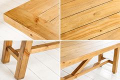 Massive Sitzbank RIVIERA 180cm natur recyceltes Pinienholz Landhaus-Stil