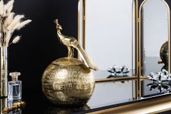 Dekorative Dose WILDLIFE BIRD 30cm gold antik rund Metall