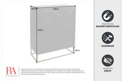 Massives Highboard SCORPION 120cm schwarz Mangoholz aufwendige 3D Schnitzereien