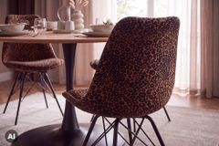 Design Stuhl SCANDINAVIA MEISTERSTÜCK braun schwarz Chenille schwarz Metallgestell