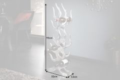 Modernes Weinregal FLAME 93cm silber für 9 Flaschen Flaschenhalter