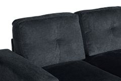 Ecksofa mit Schlaffunktion APARTMENT beidseitig aufbaubar grau Strukturstoff inkl. Stauraum