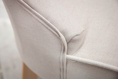 Eleganter Stuhl CASTLE beige Leinenstoff Landhausstil mit Komfortgriff