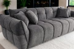 XXL Sofa CLOUD 260cm grau Vogue Samtstoff Bigsofa Federkern inkl. Kissen