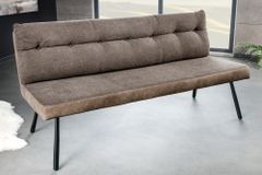 Moderne Sitzbank BIG GEORGE 160cm taupe Flachgewebe Taschenfederkern schwarz