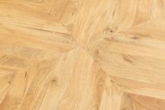 Runder Esstisch INFINITY HOME 120cm natur cream finish Mangoholz Parkett schwarz