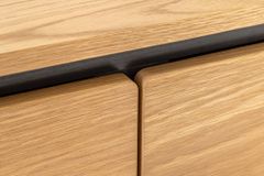 Modernes Sideboard ATELIER 120cm natur Eiche schwarz Metall vier Fächer