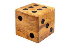 Massiver Würfel-Hocker CUBE 40cm natur Mangoholz Beistelltisch stapelbar mit Fach